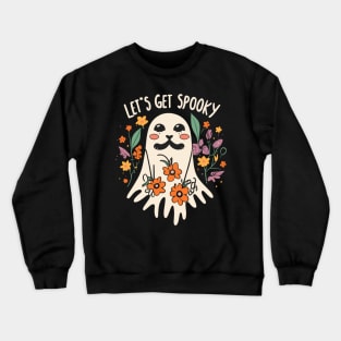 Halloween 'let's get spooky' colorful ghost Crewneck Sweatshirt